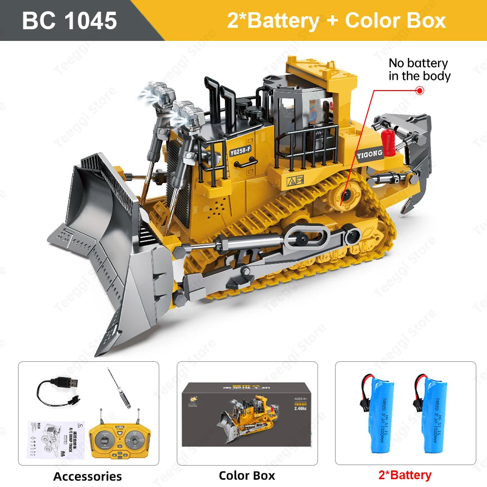 Excavator RC 1:20 cu 11CH – Vehicule de constructii cu telecomanda 2.4GHz cu lumina si sunet – jucarie pentru copii