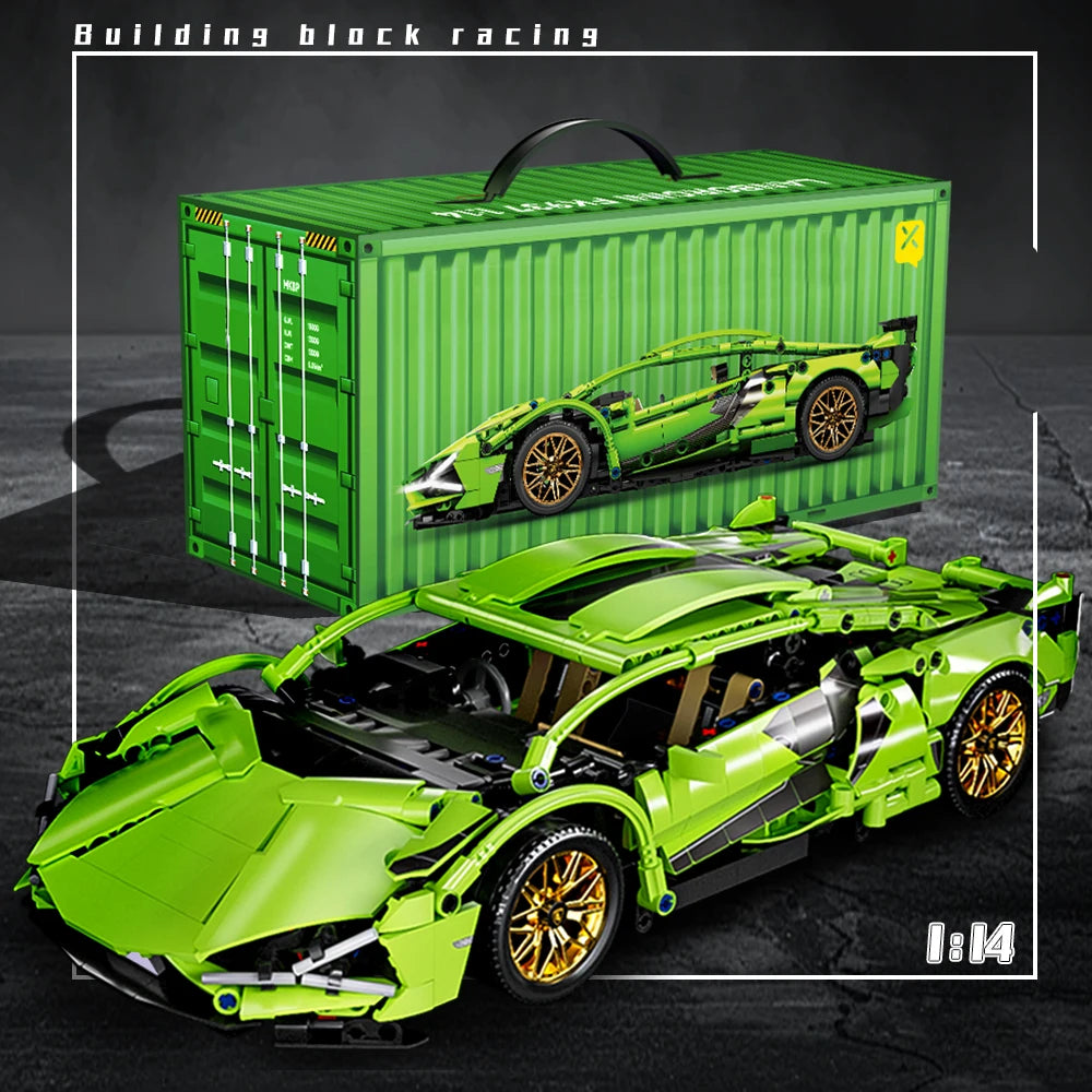 Set constructibil tehnic 1:14 – Masina de curse de colectie – Jucarie de constructie pentru copii – Model detaliat pentru birou, cu cutie inclusa